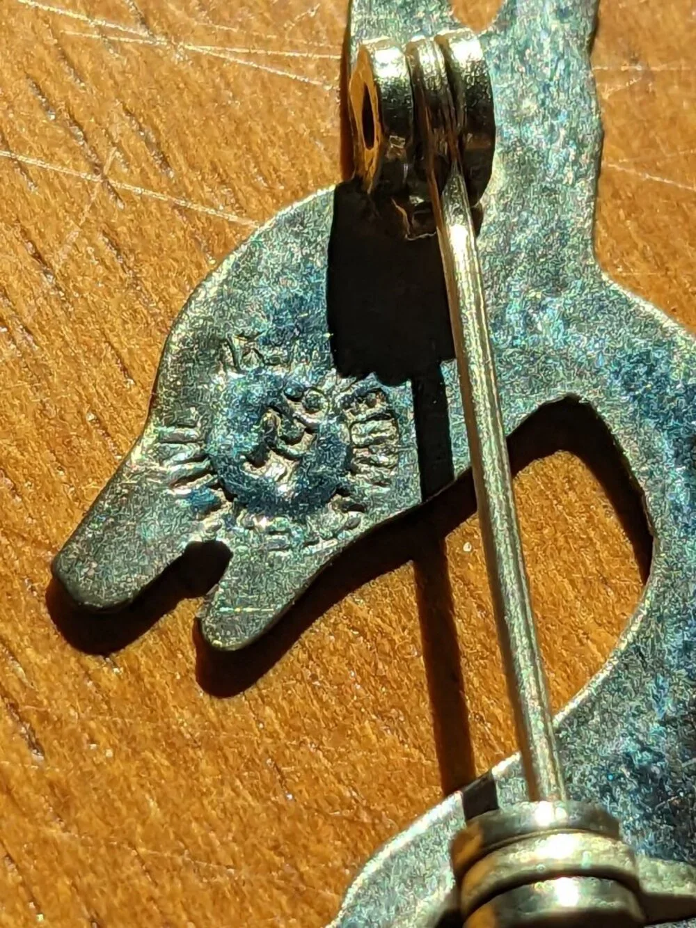 Vintage Taxco Sterling Silver Brooch Mexican Figural Donkey Burro Abalone Pin